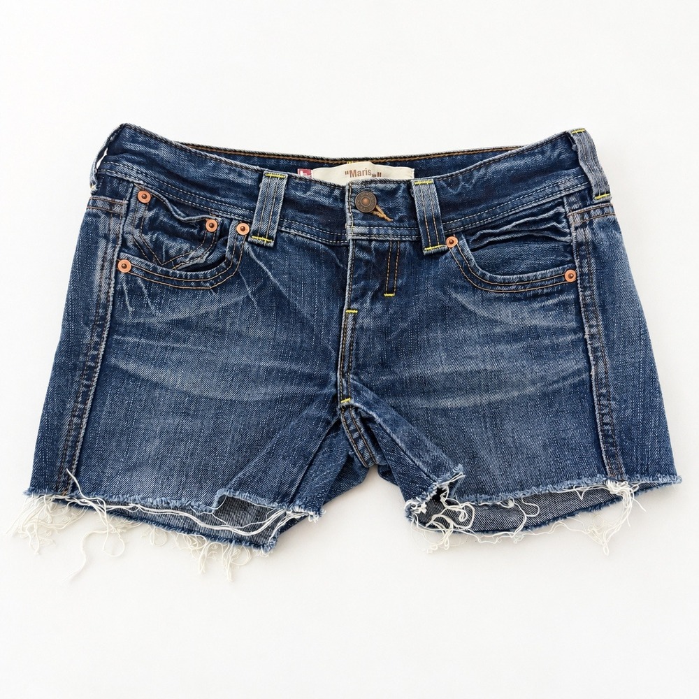 Levi's Marissa 501 Size 28 Cutoff Shorts Low Rise Denim Frayed Raw Hem